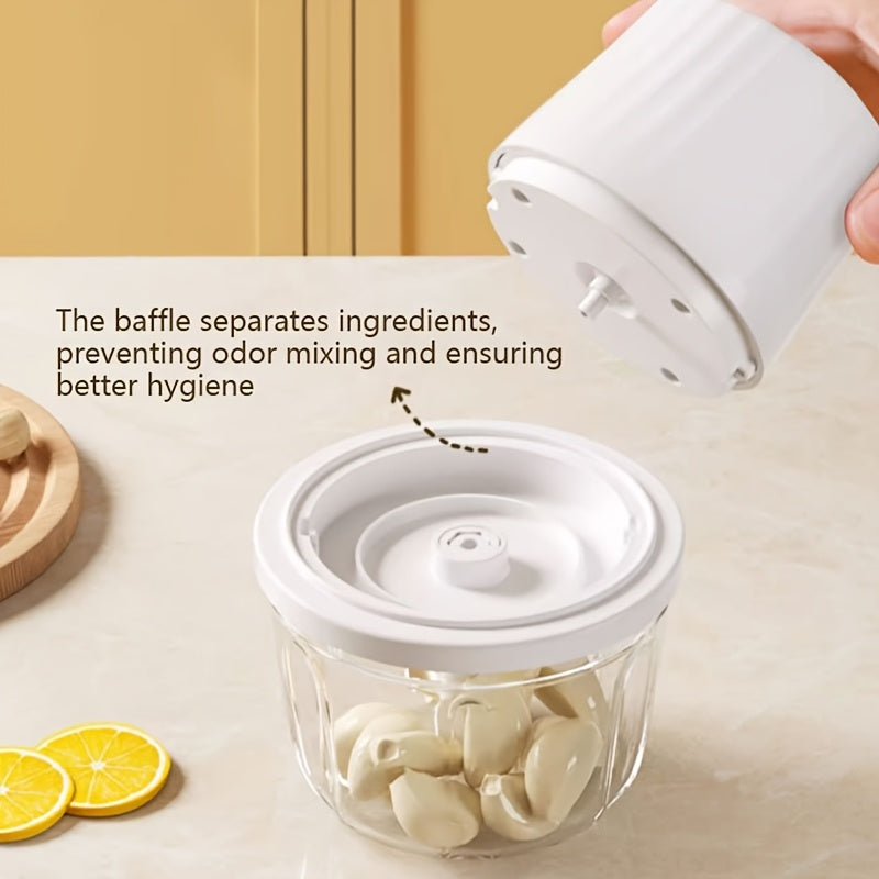 6-Blade USB Rechargeable Electric Garlic Mincer 400ml 14oz Large Capacity Mini Food Processor/Wireless Portable Vegetable Chopper, Food Grinder for Garlic/Ginger/Onion/Pepper/Nuts/Infant Food— Chef Friend Gift Choice/Kitchen Enthusiast Favorite