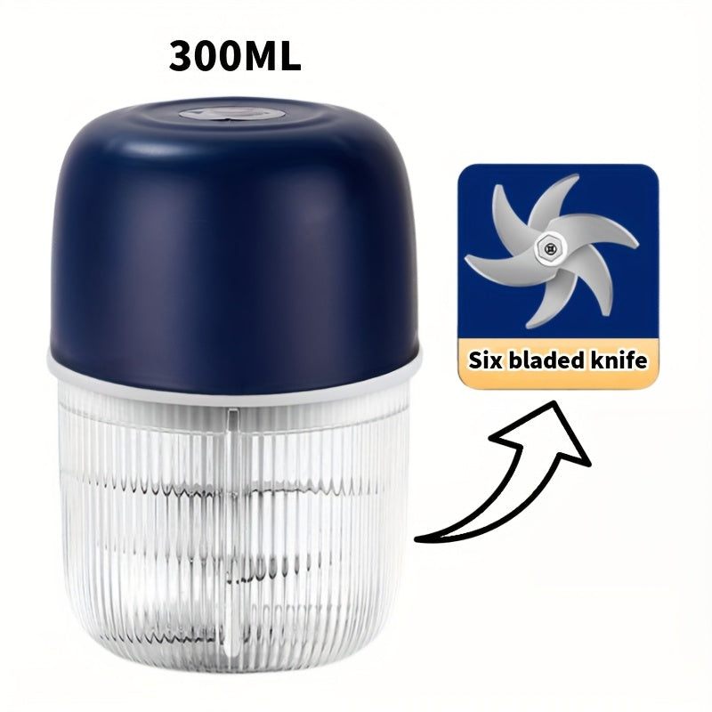 Electric Garlic Chopper, USB Rechargeable Electric Food Chopper, Mini Portable Vegetable Chopper, Garlic Grinder, Onion Chopper, Vegetable Blender, Suitable for Garlic, Ginger, Chili, Fruits, Meats, Etc. father gift