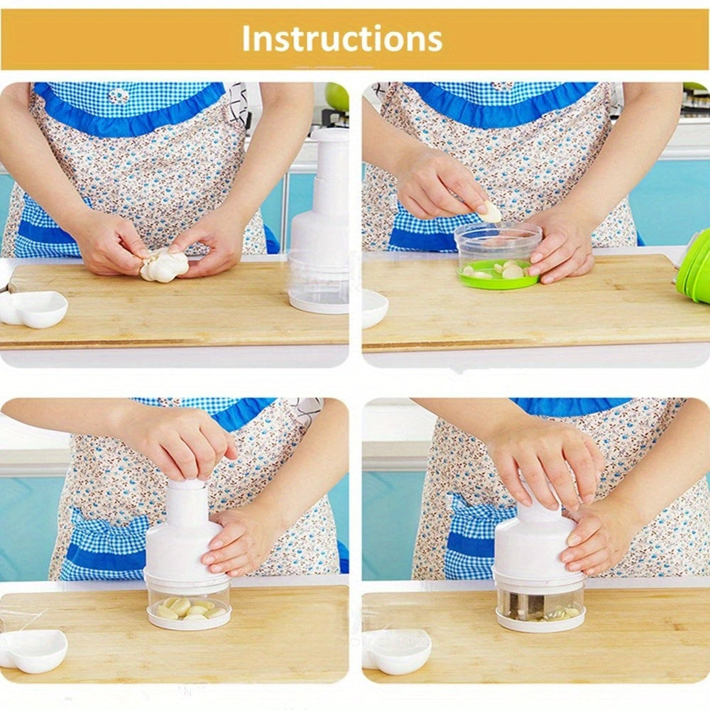 Mini Rechargeable Electric Food Processor - Manual Chopping & Mashing Tool for Garlic, Vegetables, Meat - Durable Plastic Kitchen Gadget with Easy-Clean Design, Meat Grinder, Vegetable Chopper, Sleek Kitchenware, Easyclean Material