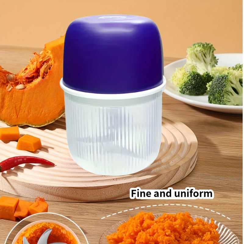 Electric Garlic Crusher and Food Chopper with USB-Powered Operation, Portable Electric Chopper with One-Touch Lever, Heavy-Duty 10oz Cup, for Garlic, Onion, Ginger, Meat, Vegetables - Ideal for Home & Professional Kitchens, Garlic Chopper, Kitchen