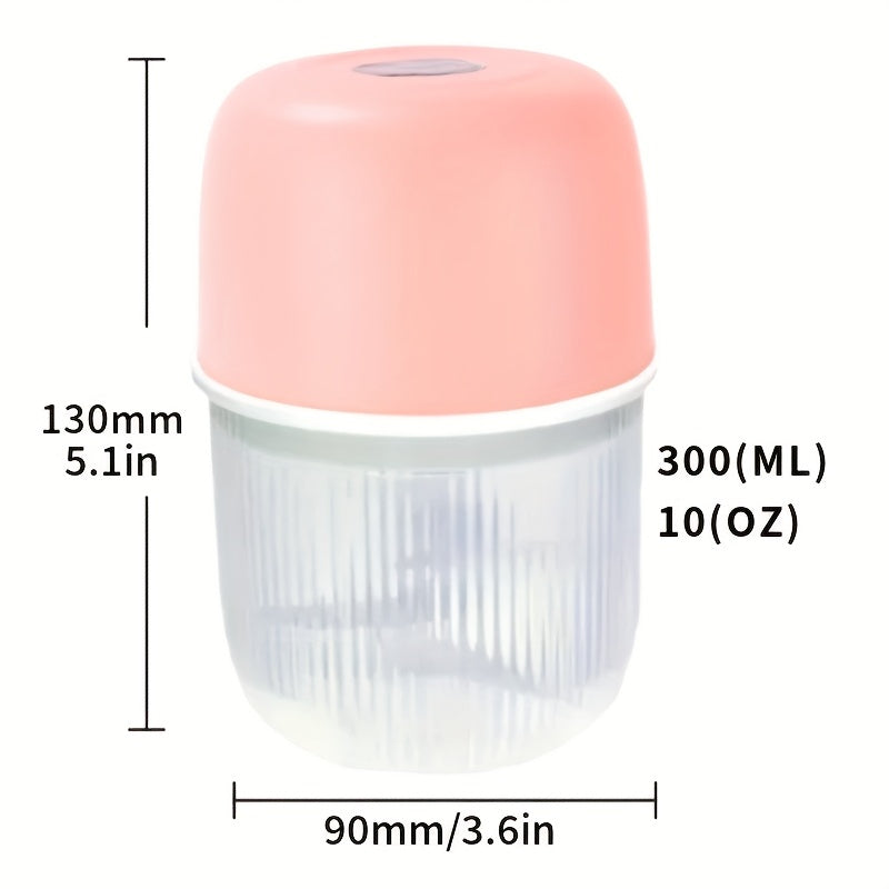 [Electric Garlic Crusher] Powerful USB Rechargeable Electric Garlic Crusher & Masher - 10oz Portable Vegetable Chopper with Transparent Blending Jar, Perfect for Crushing Garlic and More, Kitchen Gadget, Kitchen Tool, Modern Kitchenware, Durable Plastic
