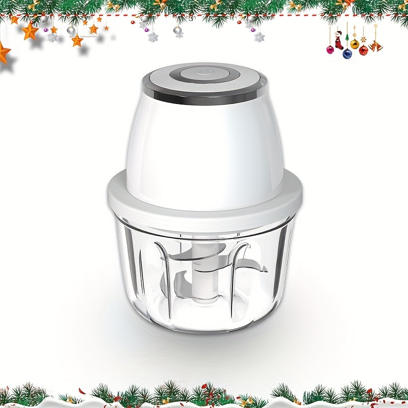 1pc Electric Garlic Beater, Multifunctional Mincer, Healthy Material, Three-layer Knife Post, Usb Charging, Multi-purpose Machine, Detachable Cleaning, Suitable For Making Seasoning Dip In The Kitchen, Home Cooking, Etc.