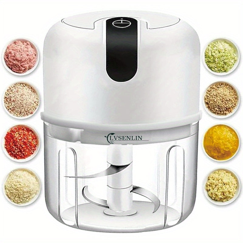 8.45oz Electric Garlic Chopper, a Compact And Portable Vegetable Grinder, Perfect for Chopping Garlic, Onions, And Blending Various Foods Like Ginger, Chili, And Meat., Food Processor Electric, Electric Food Chopper, Food Processor For Kitchen, Mini Food