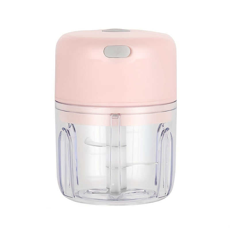 1pc COP ROSE 8.45oz Mini Electric Garlic Chopper & Meat Grinder - USB Rechargeable 20000 RPM Powerful Motor, Durable ABS Compact Design for Garlic, Chili, Onion, Meat, Nuts - Easy Clean Kitchen Gadget with Ergonomic Handle, Garlic Grinder, Food