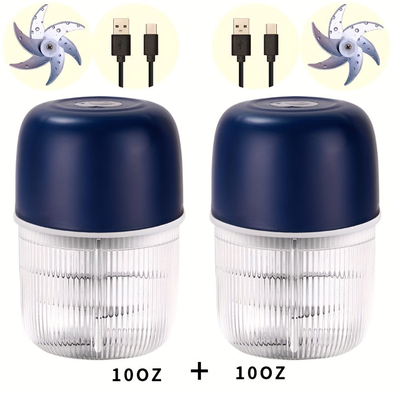 [Electric Garlic Crusher] Powerful USB Rechargeable Electric Garlic Crusher & Masher - 10oz Portable Vegetable Chopper with Transparent Blending Jar, Perfect for Crushing Garlic and More, Kitchen Gadget, Kitchen Tool, Modern Kitchenware, Durable Plastic